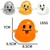 Ghost squishy size: 8.5 cm wide, 7 cm tall