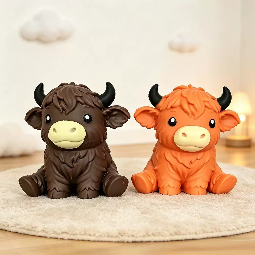 Highland cow squishies sitting together
