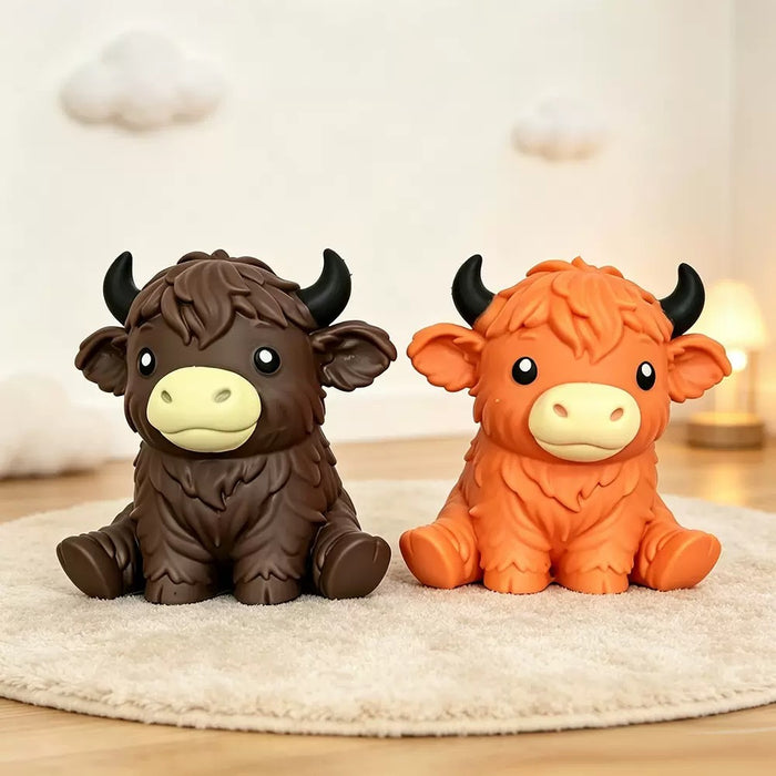 Highland cow squishies sitting together