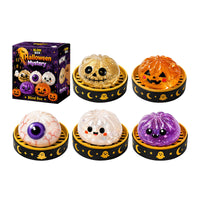 Halloween mystery squishy bun characters in steamer baskets