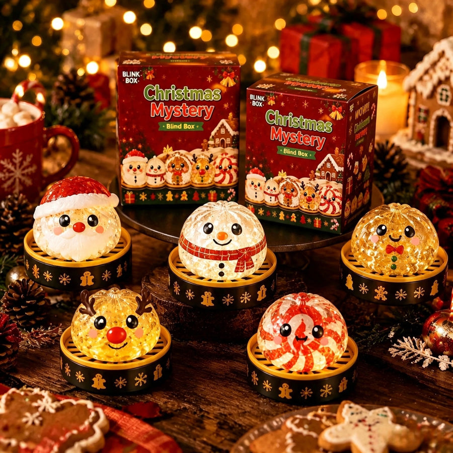 Christmas squishy buns in steamer baskets by a cozy fireplace